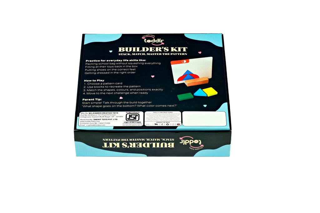 Box of toddlr's 'Builder's Kit' educational product on a white background