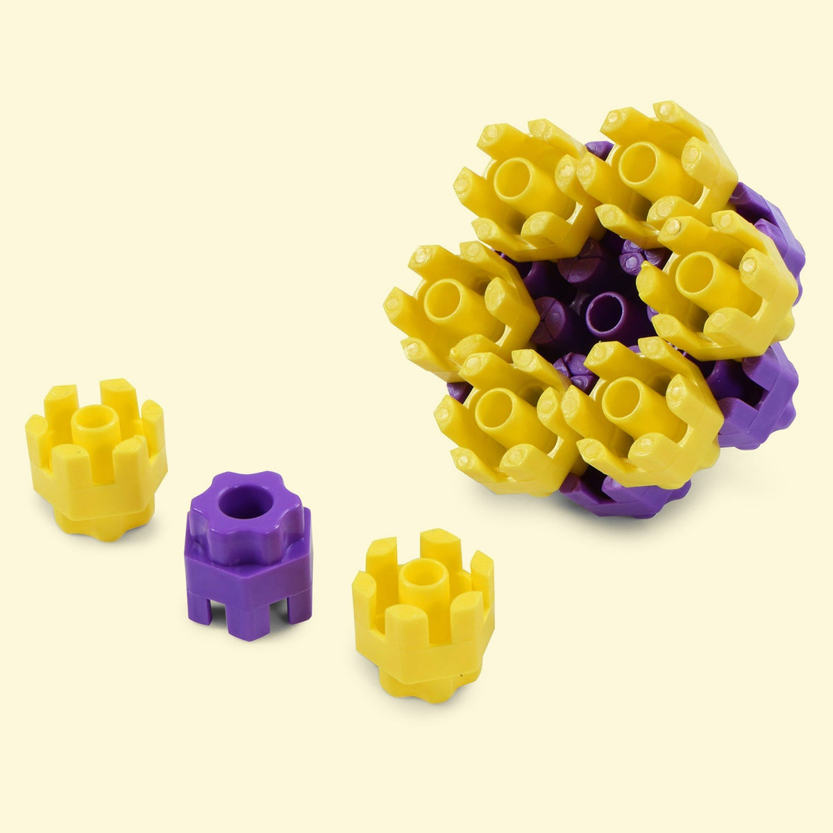 Single Hex Engineer blocks next to a round cluster built from them
