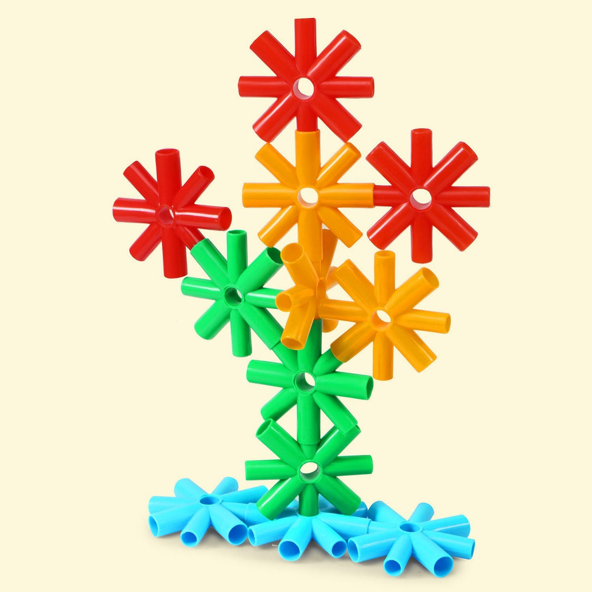 toddlr Link Champion flower linking blocks built into a tall plant shape