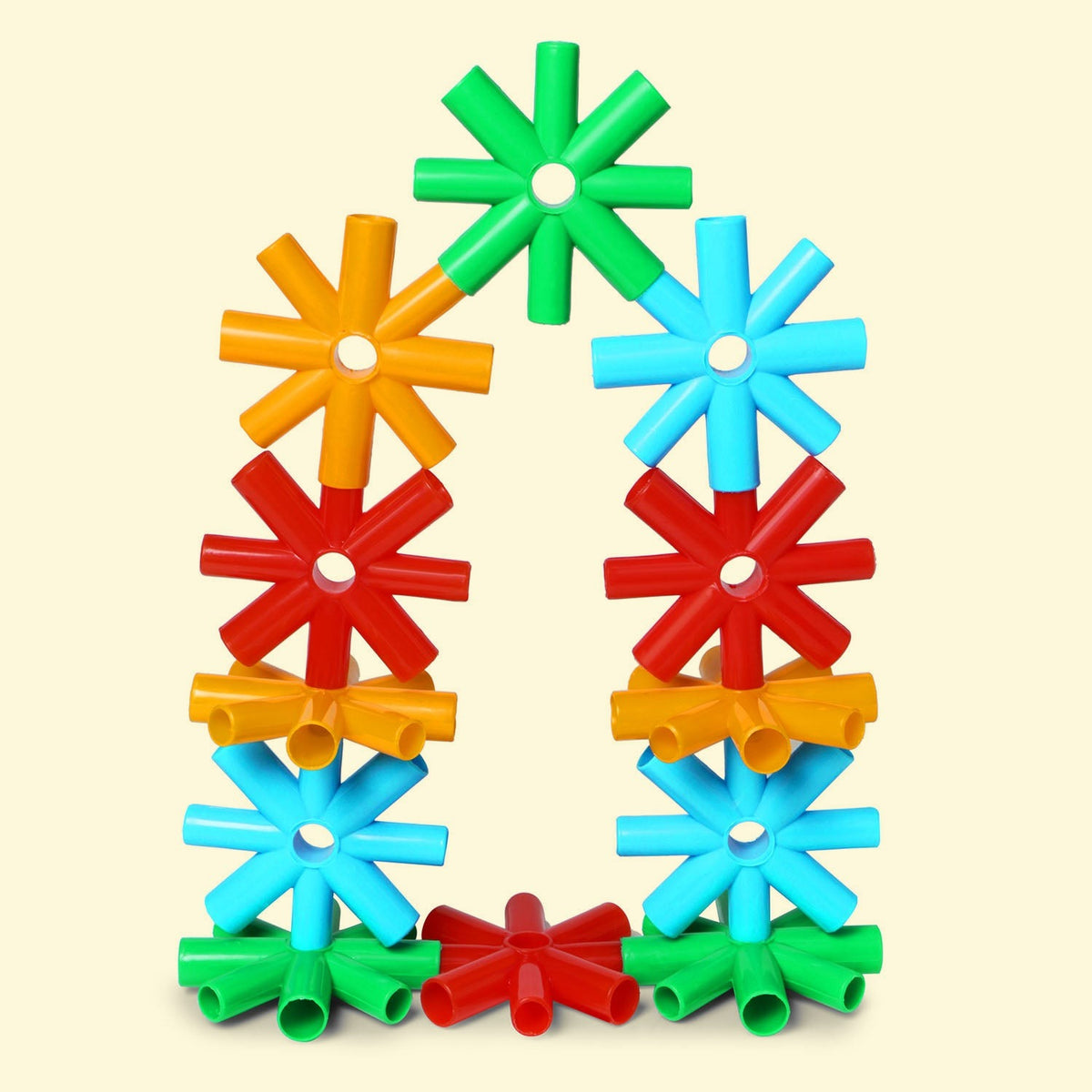 Link Champion flower blocks linked into an arch in four colours